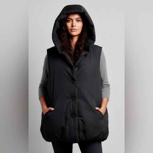 YACCO MARICARD FASHION PROJECT 1977 Vintage Oversized Black Nylon Hooded Vest 2 - Picture 1 of 6